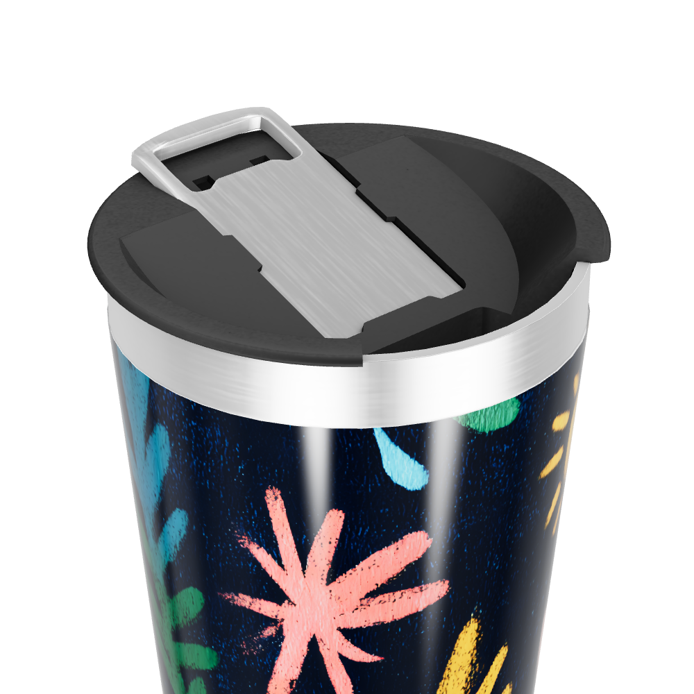 Copo Térmico - Estampa Colorida Folhas