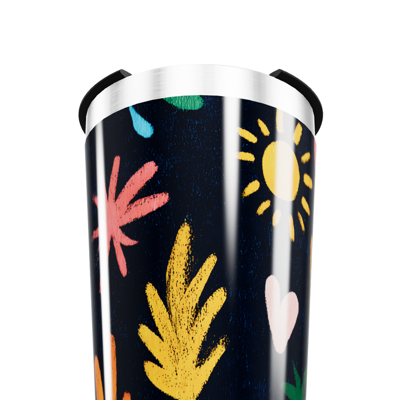 Copo Térmico - Estampa Colorida Folhas