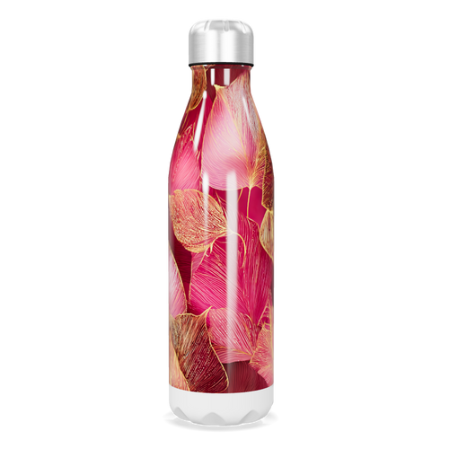 Garrafa Inox Flores Rosa