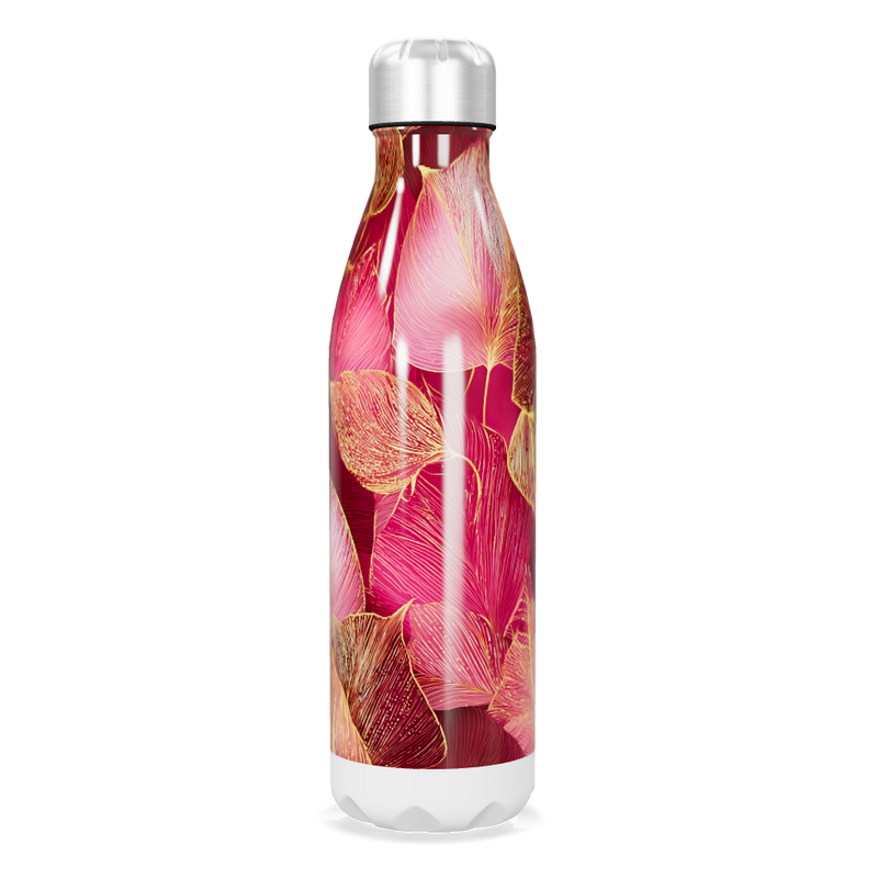 Garrafa Inox Flores Rosa