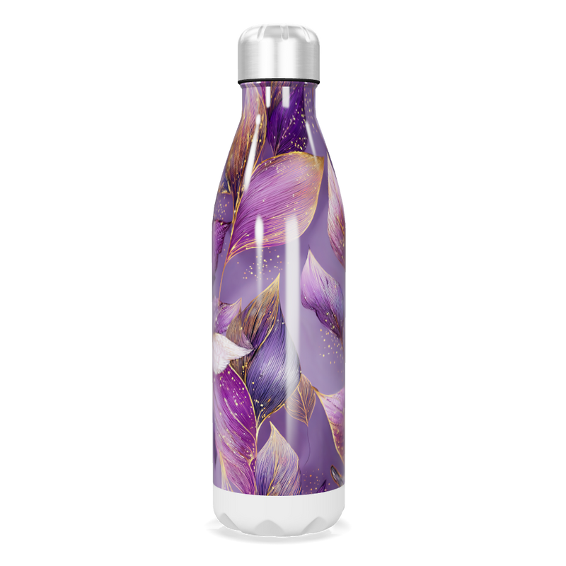Garrafa Inox - Floral Roxa
