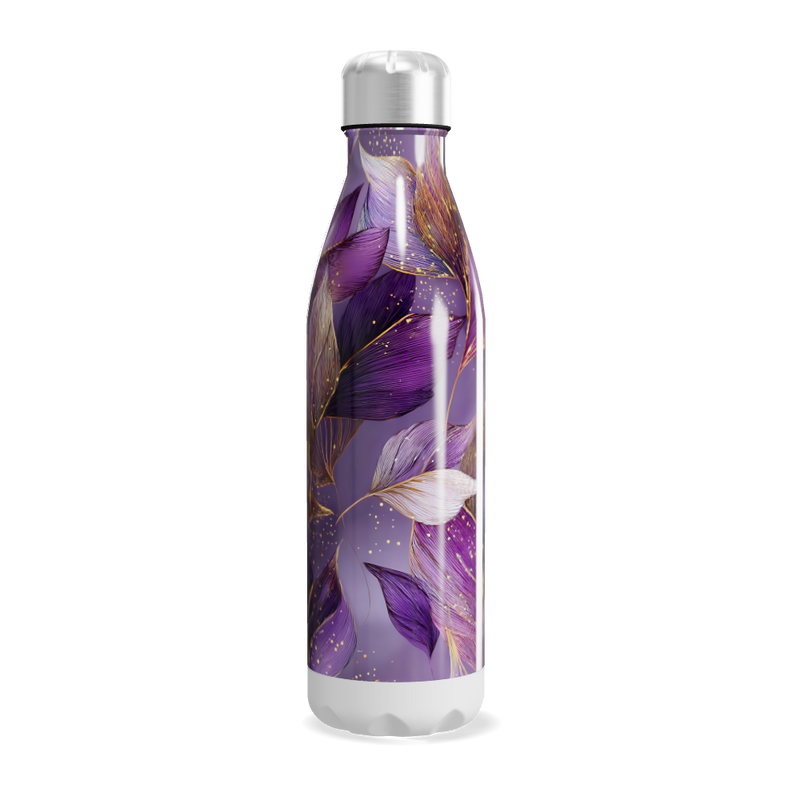 Garrafa Inox - Floral Roxa
