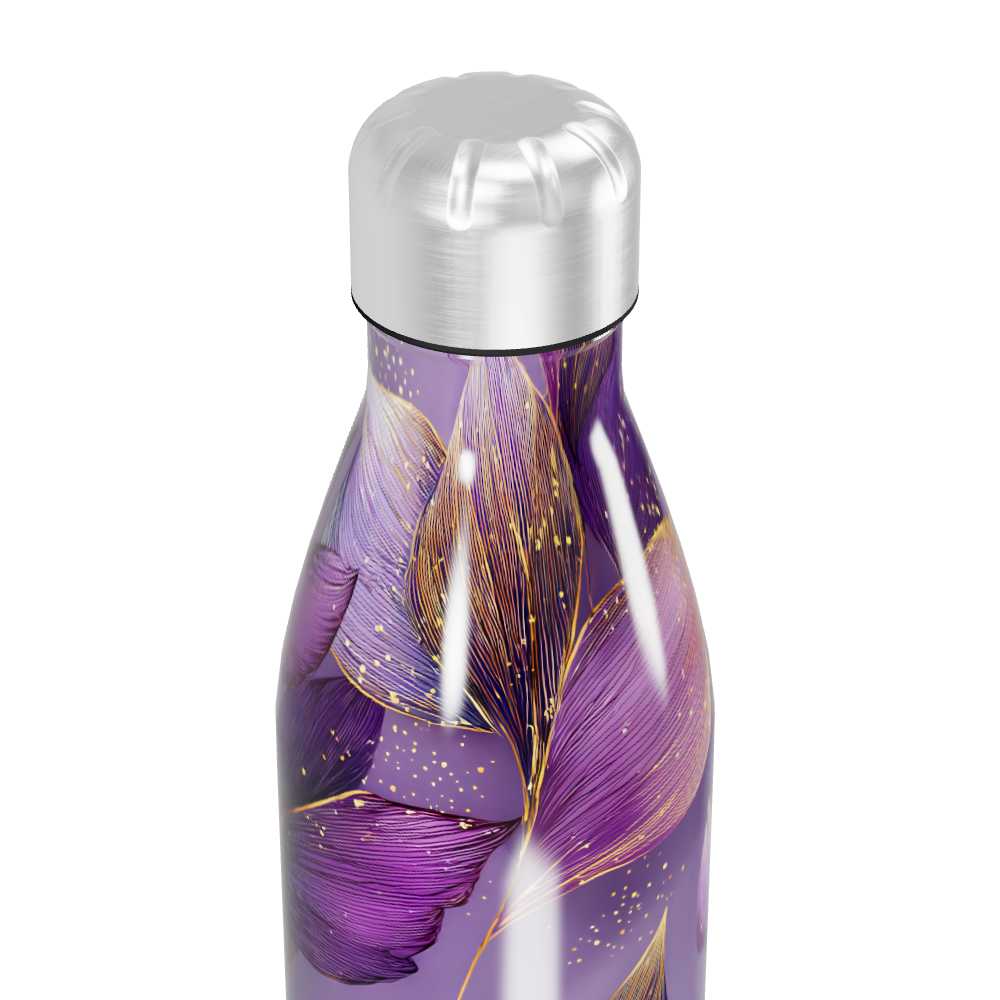 Garrafa Inox - Floral Roxa