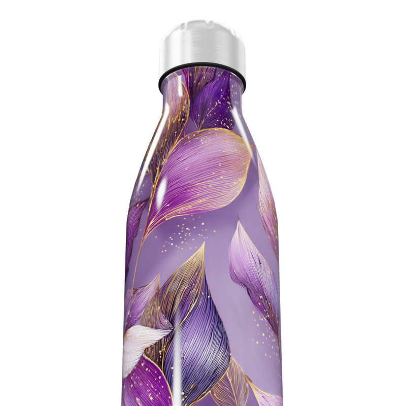 Garrafa Inox - Floral Roxa