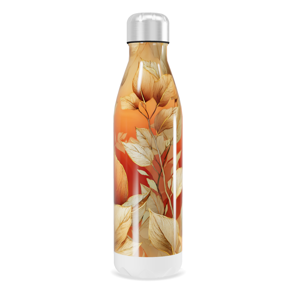 Garrafa Inox - Folhas Outono Laranja
