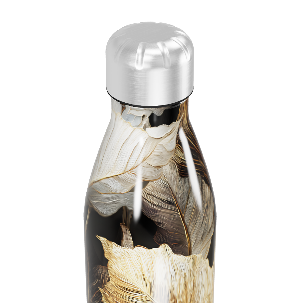 Garrafa Inox - Folhas Douradas
