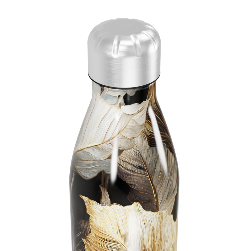 Garrafa Inox - Folhas Douradas