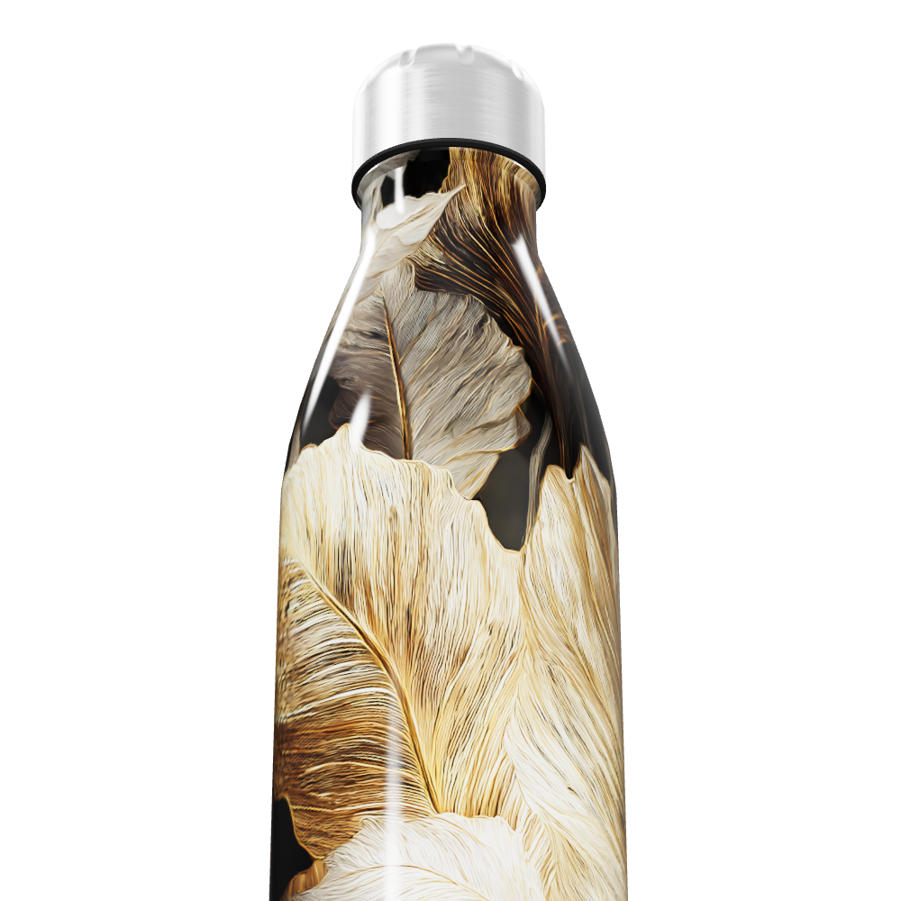 Garrafa Inox - Folhas Douradas