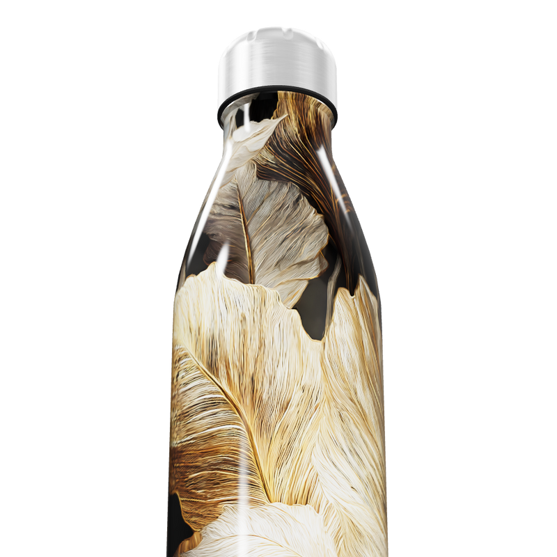 Garrafa Inox - Folhas Douradas