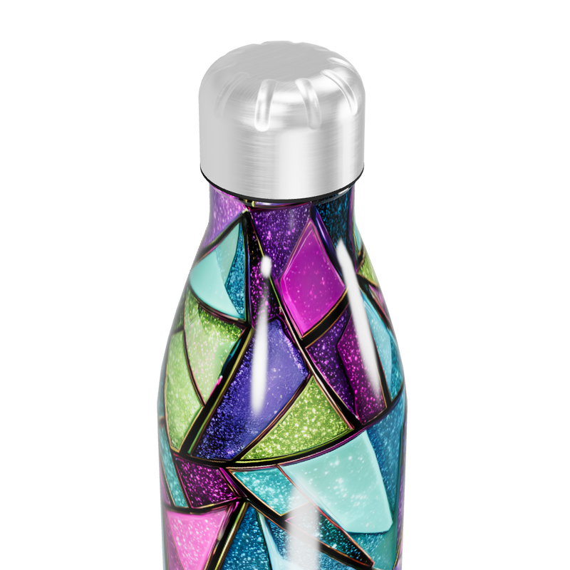 Garrafa Inox - Estampa Geométrica Colorida