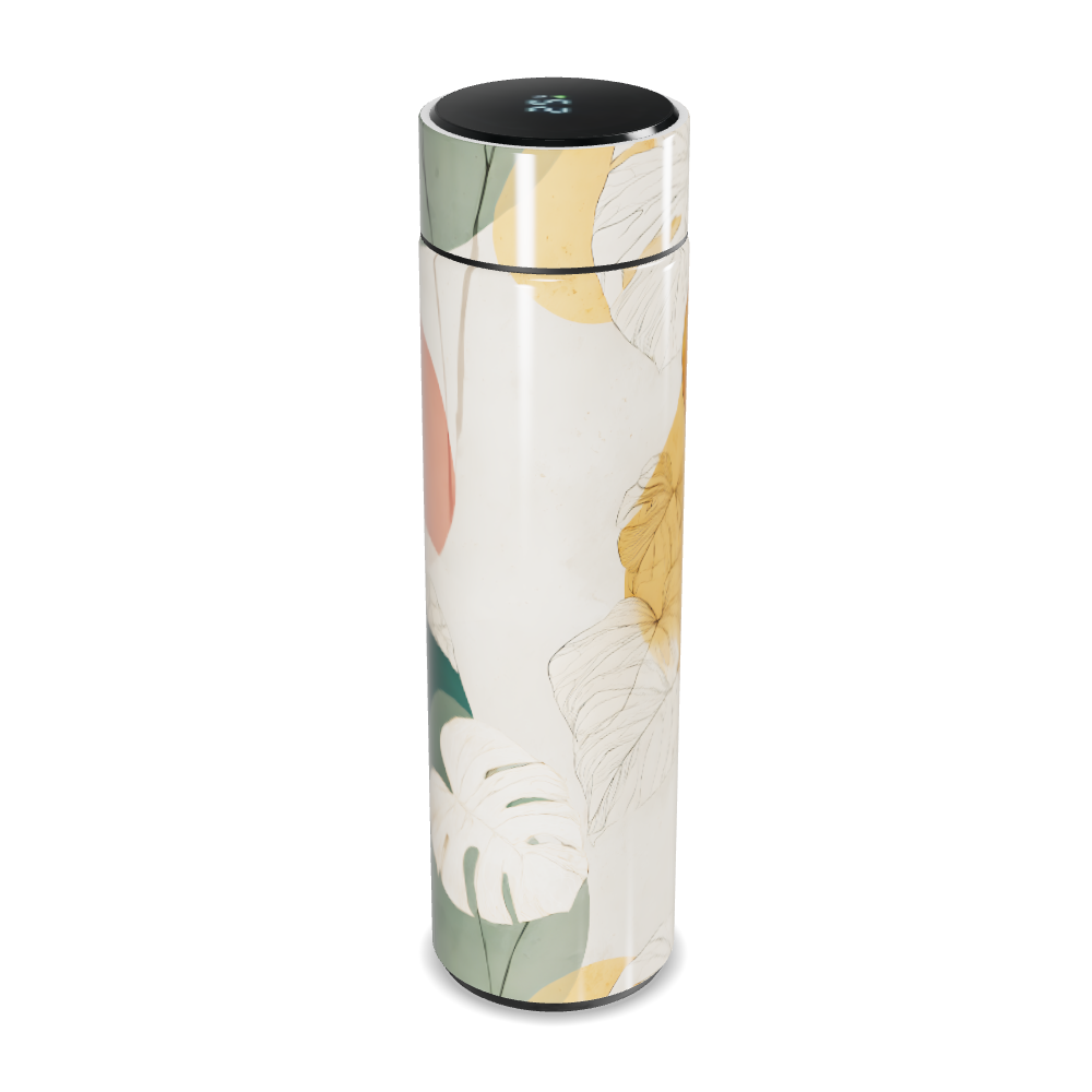 Garrafa Térmica Touch Estampa Folhas Colorida