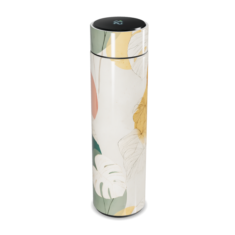 Garrafa Térmica Touch Estampa Folhas Colorida
