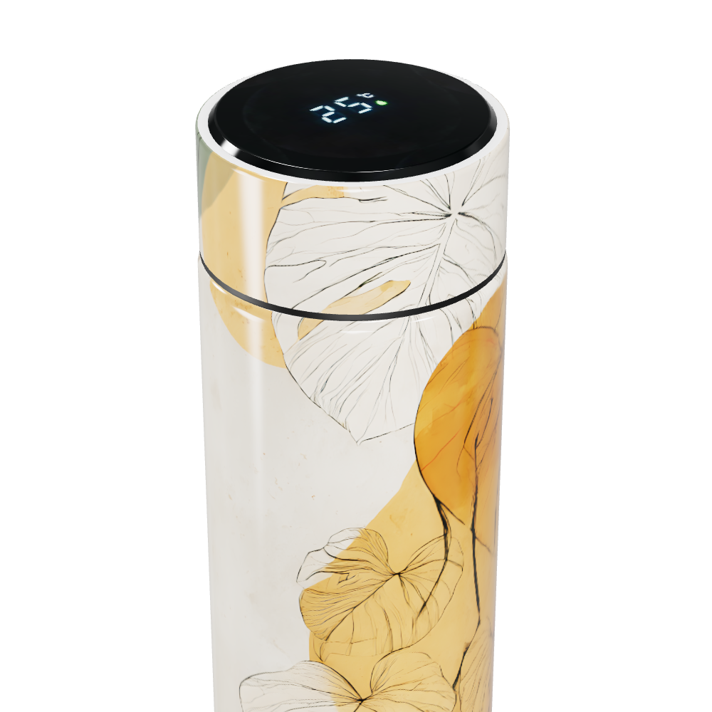 Garrafa Térmica Touch Estampa Folhas Colorida