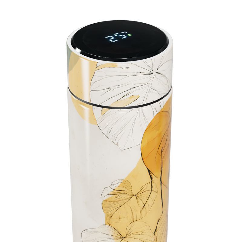 Garrafa Térmica Touch Estampa Folhas Colorida