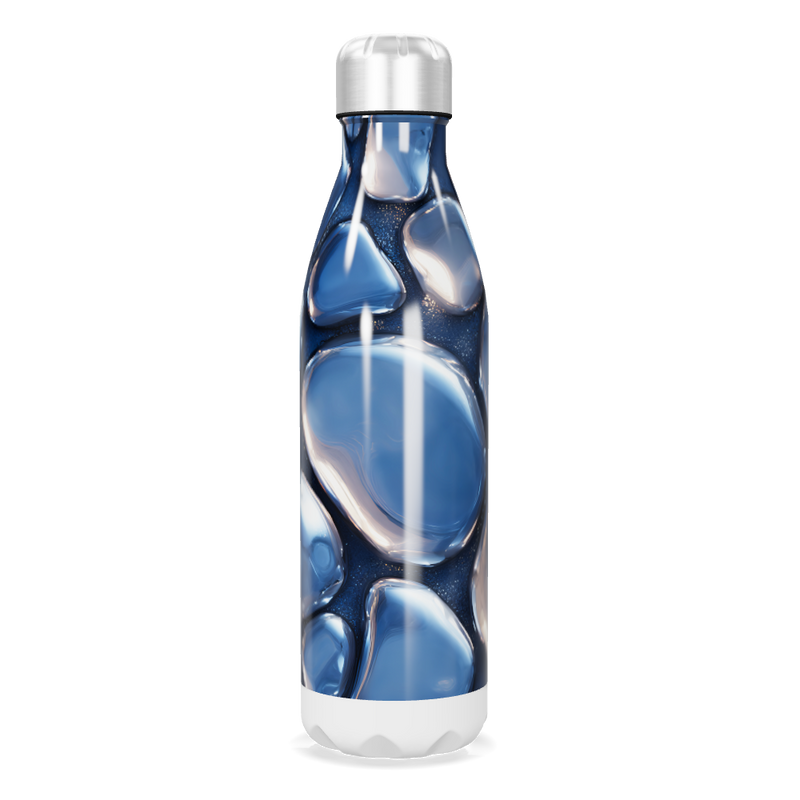 Garrafa Inox Azul - Design Abstrato