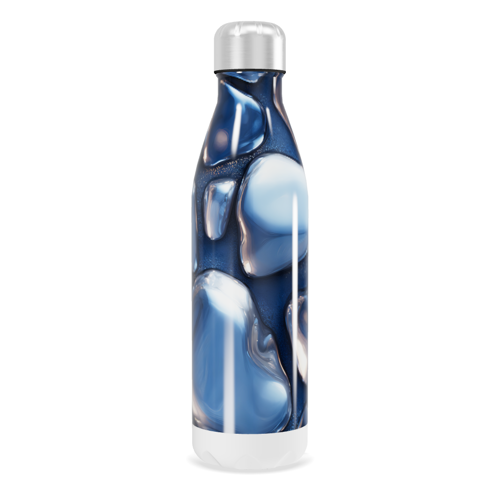 Garrafa Inox Azul - Design Abstrato