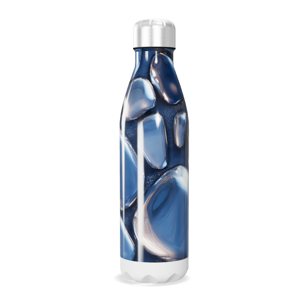 Garrafa Inox Azul - Design Abstrato