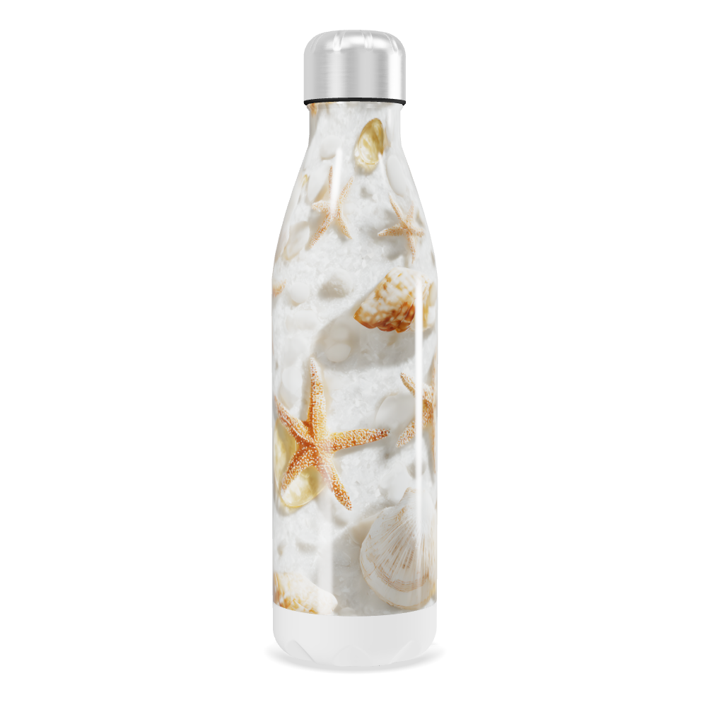 Garrafa Inox - Estampa Conchas Branca