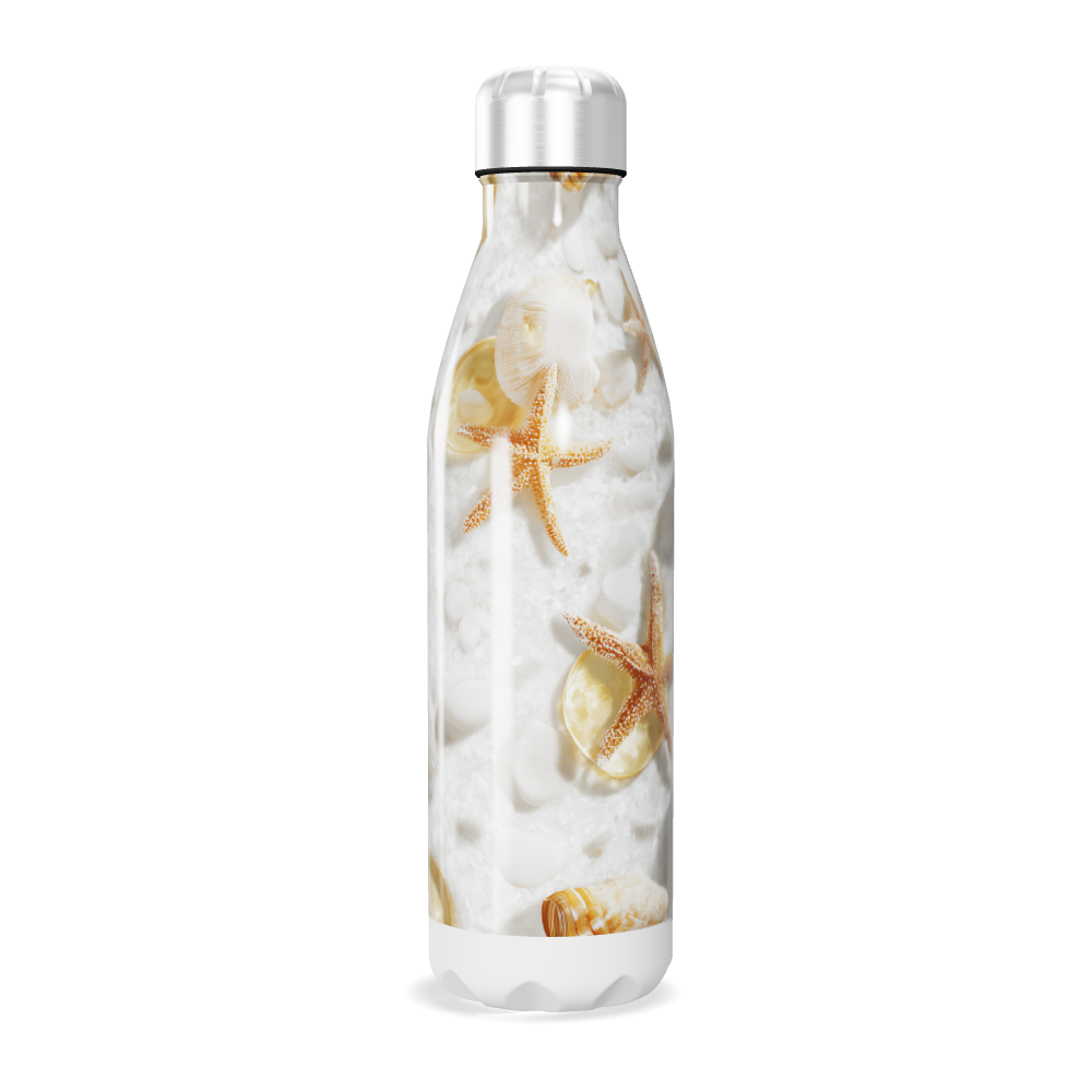 Garrafa Inox - Estampa Conchas Branca