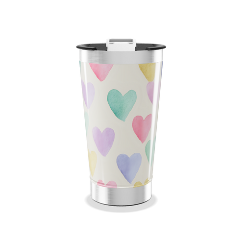 Copo Térmico - Corações Coloridos