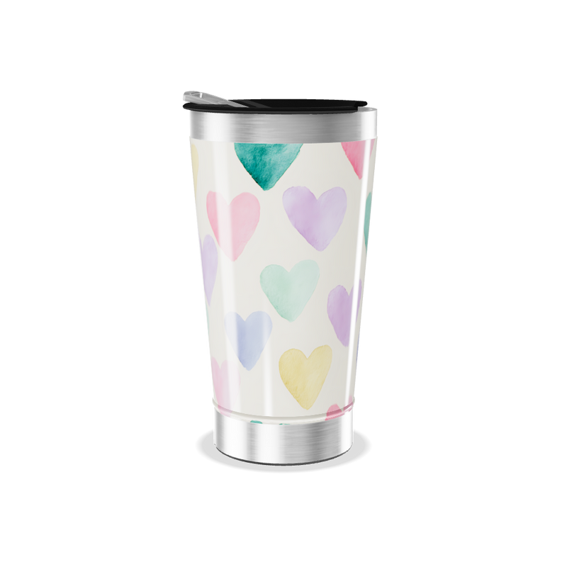 Copo Térmico - Corações Coloridos