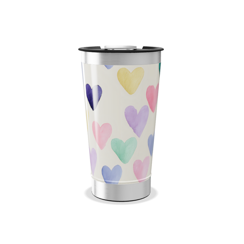 Copo Térmico - Corações Coloridos