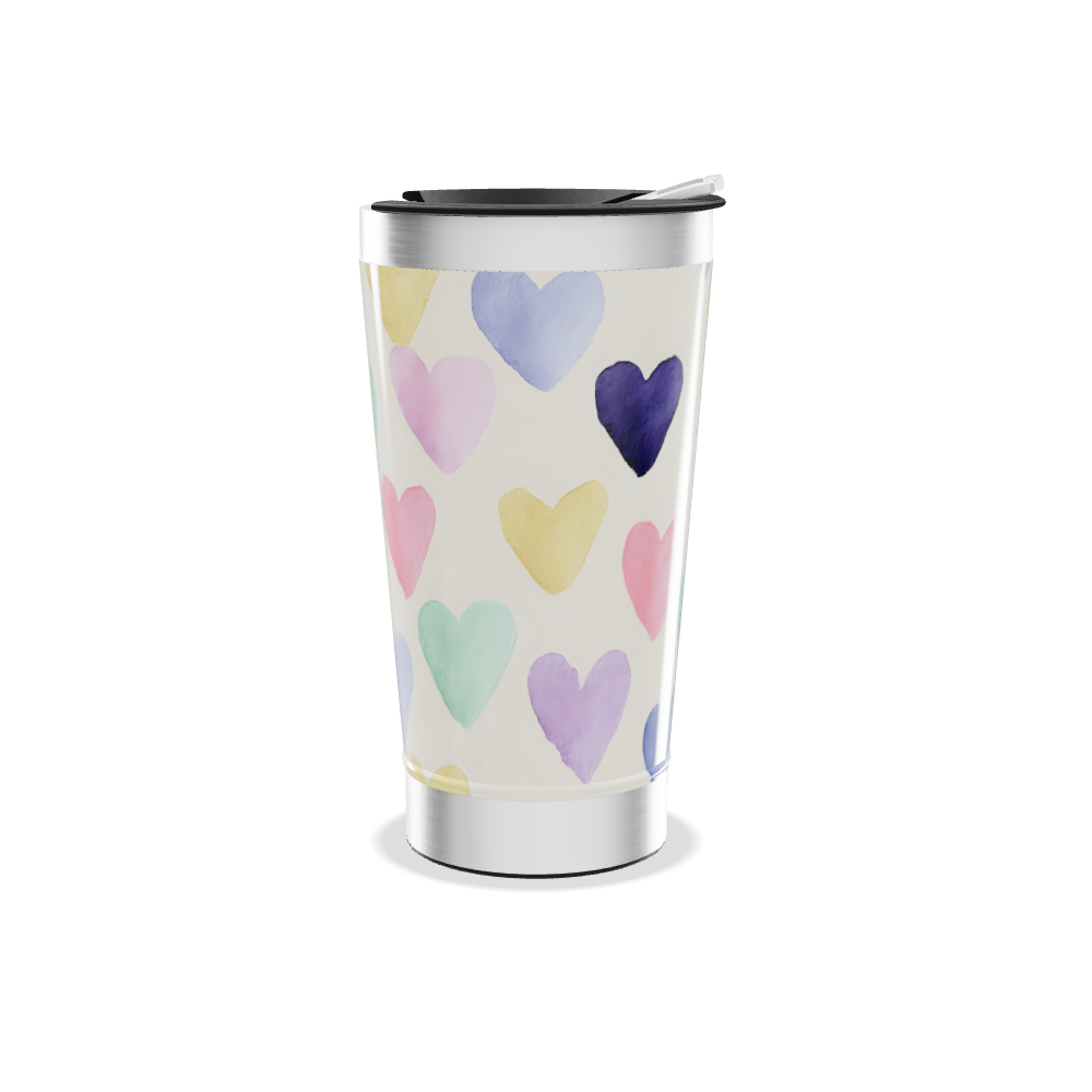 Copo Térmico - Corações Coloridos