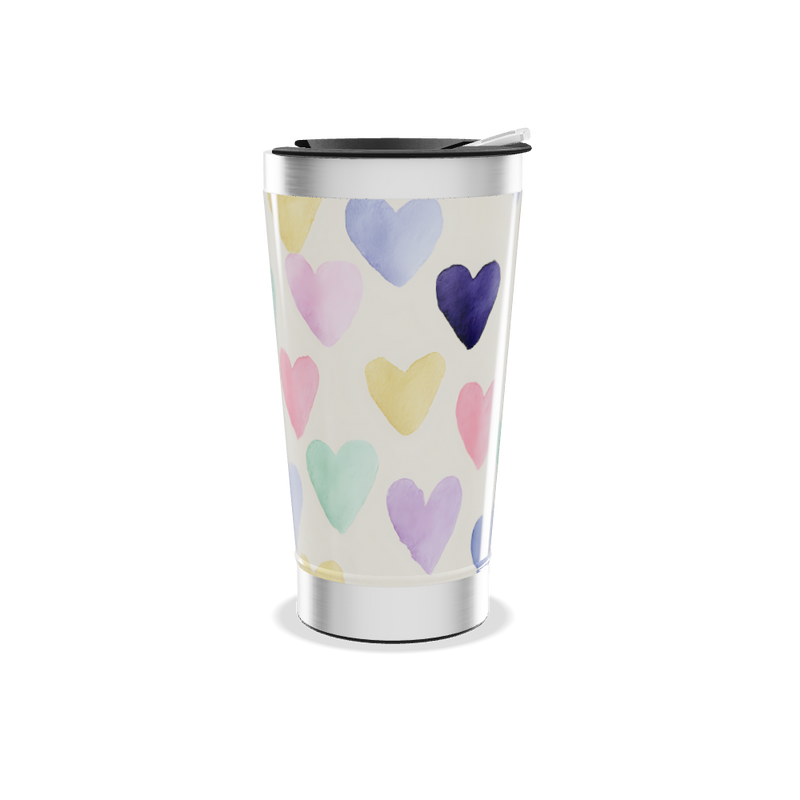 Copo Térmico - Corações Coloridos