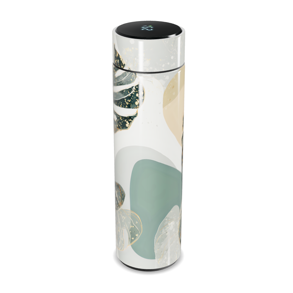 Garrafa Térmica Touch Folhagem Termômetro Digital