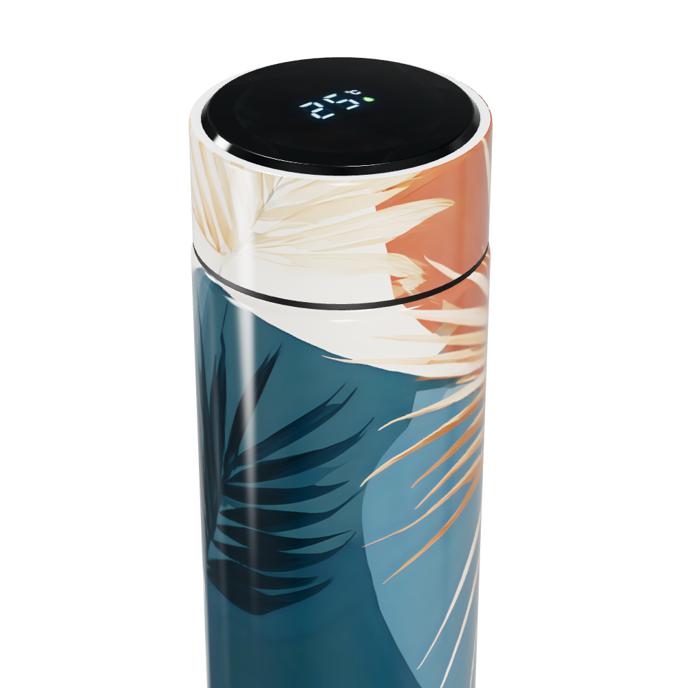 Garrafa Térmica Touch - Estampa Folhas Coloridas