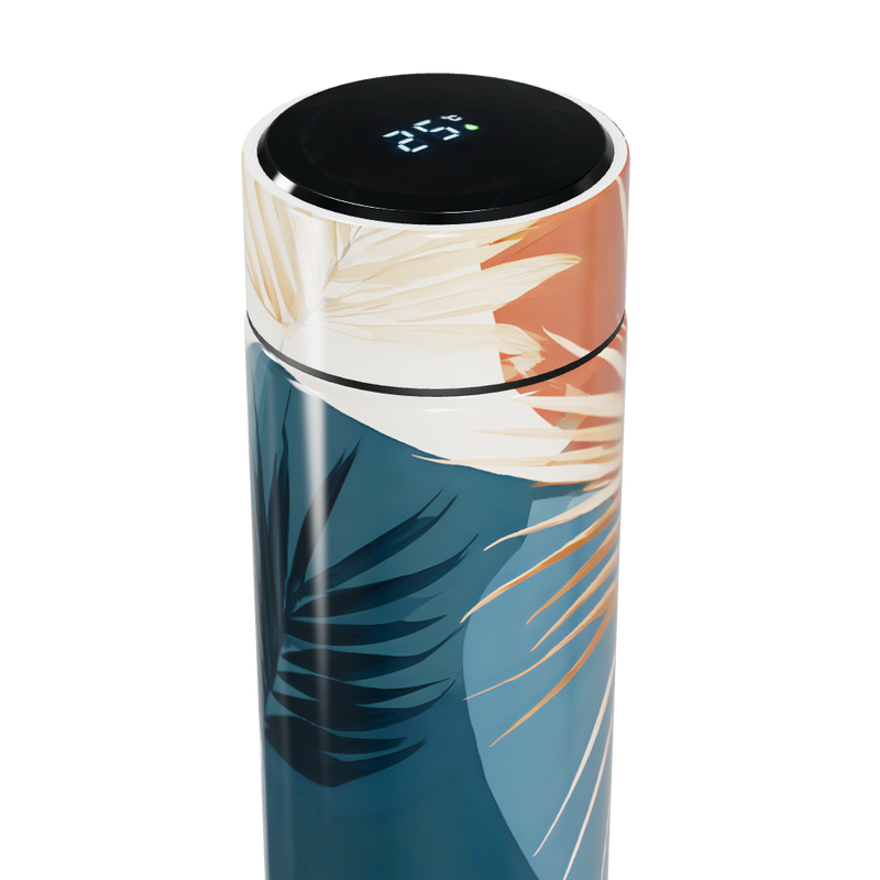 Garrafa Térmica Touch - Estampa Folhas Coloridas