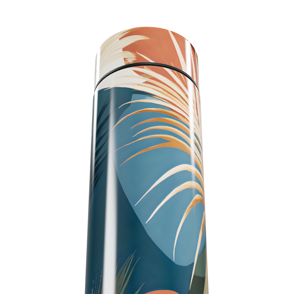 Garrafa Térmica Touch - Estampa Folhas Coloridas