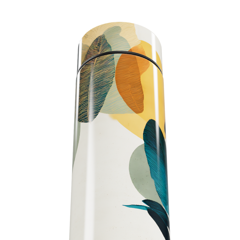 Garrafa Térmica Touch Folhas Coloridas Inox