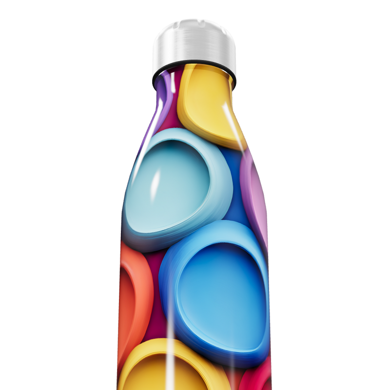 Garrafa Inox Estampada Cores Vibrantes