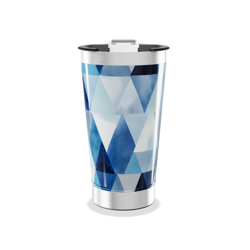 Copo Térmico - Estampa Geométrica Azul