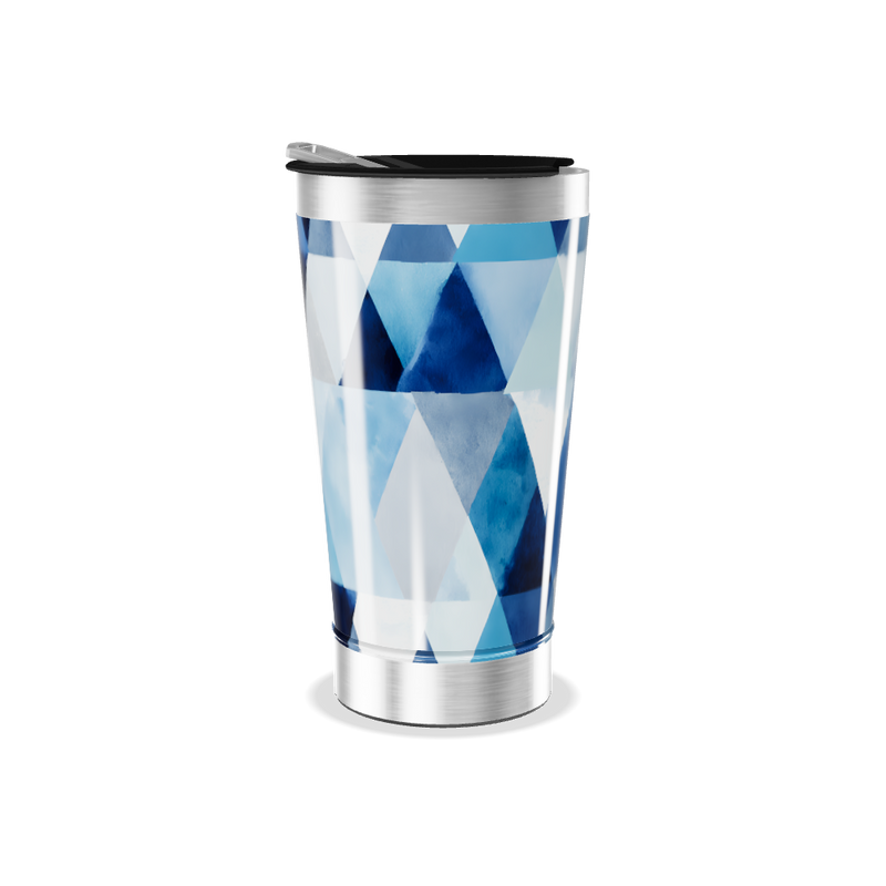 Copo Térmico - Estampa Geométrica Azul