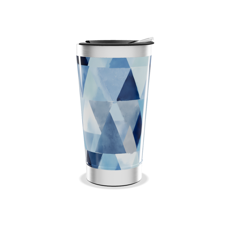 Copo Térmico - Estampa Geométrica Azul
