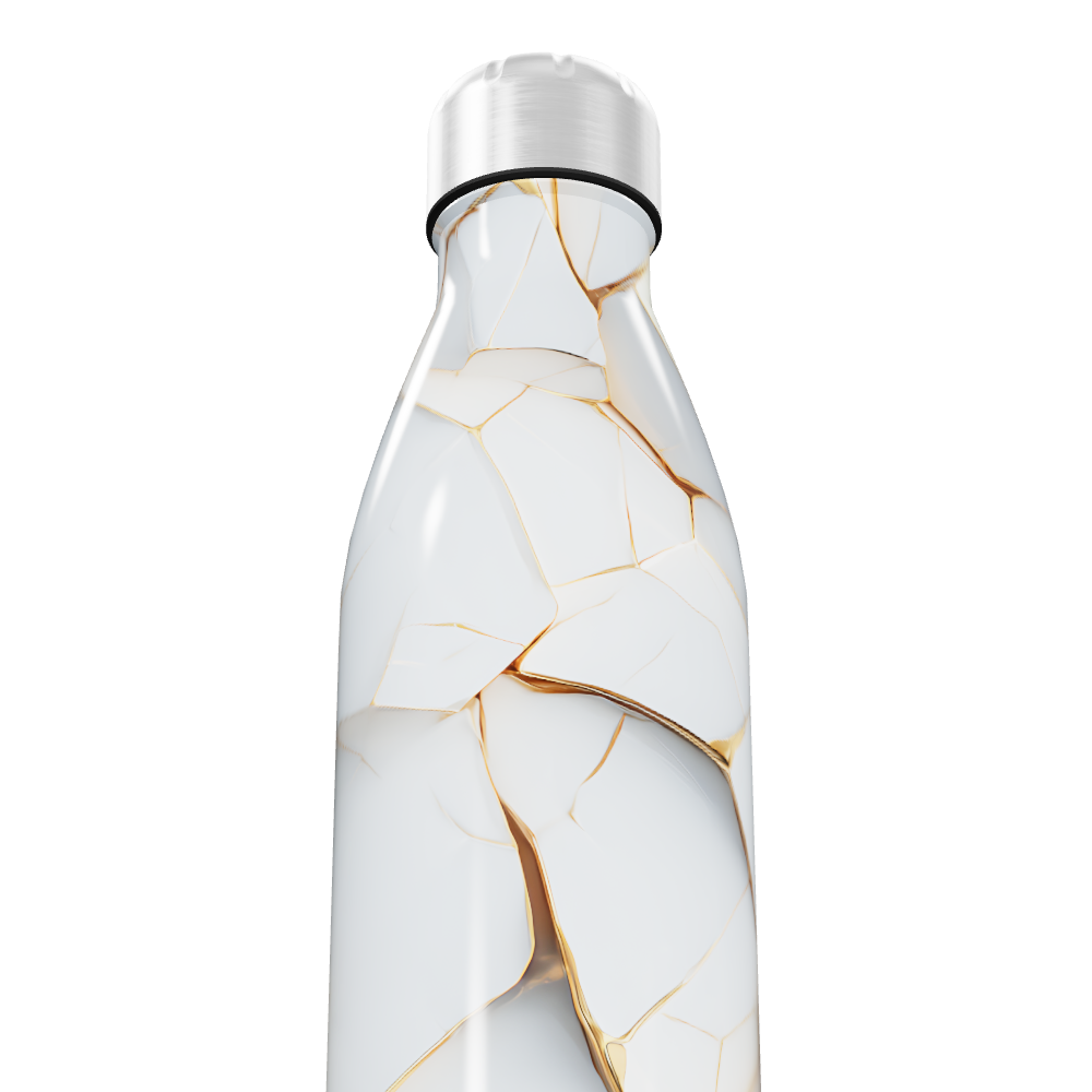 Garrafa Inox - Marmorizada branca