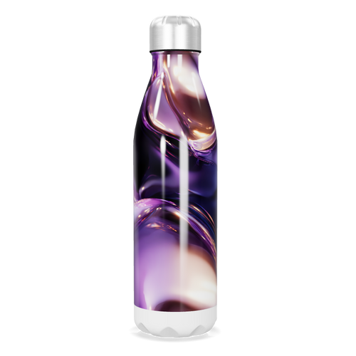 Garrafa Inox - Roxa com Design Abstrato