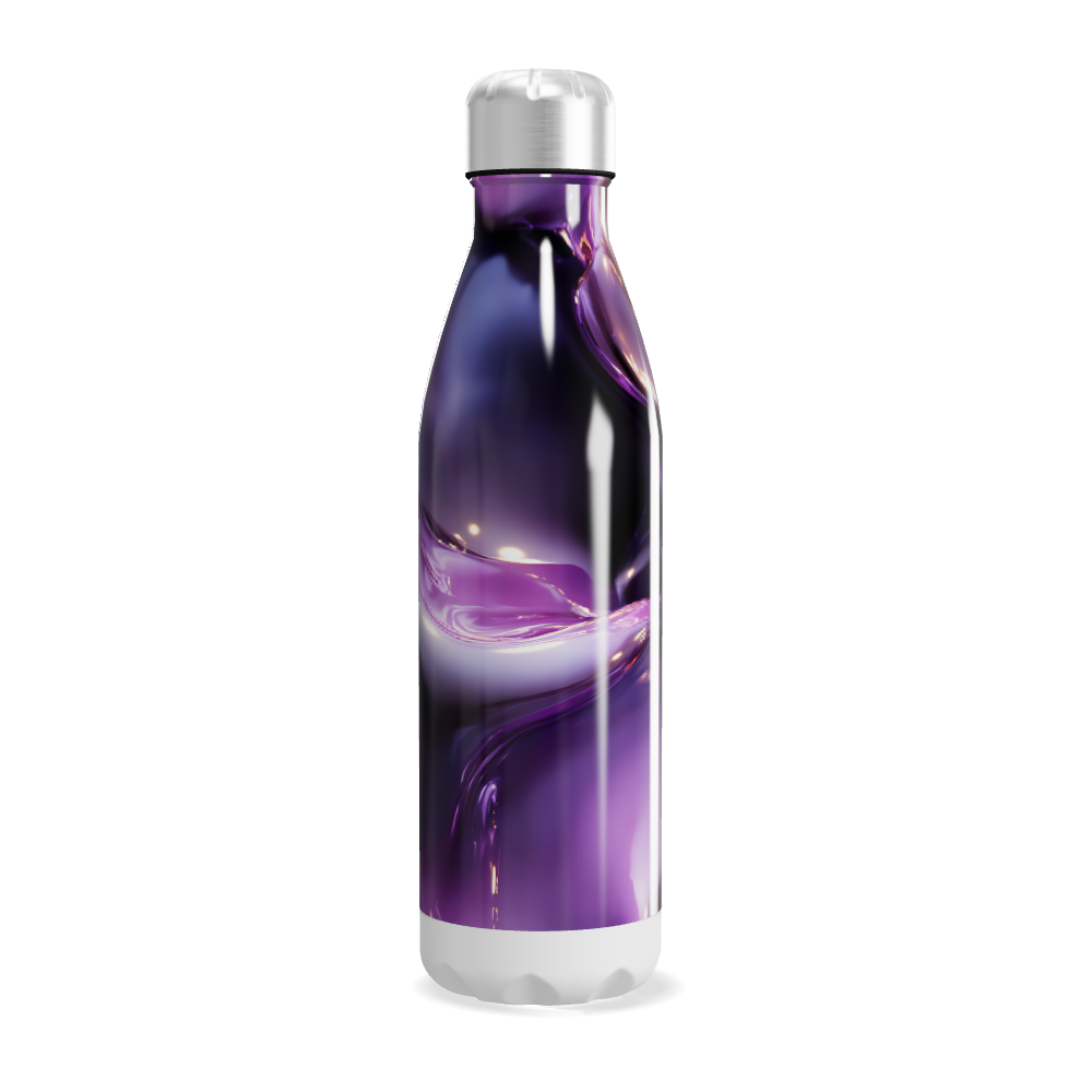 Garrafa Inox - Roxa com Design Abstrato