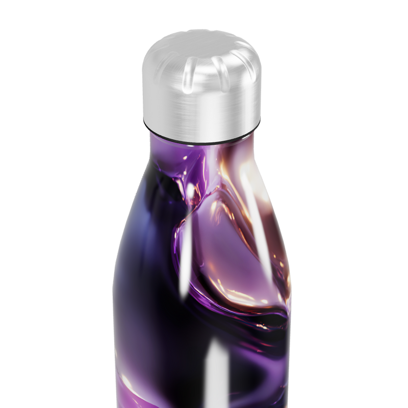 Garrafa Inox - Roxa com Design Abstrato