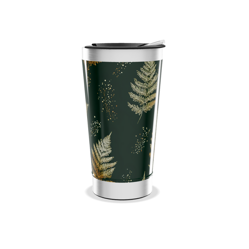 Copo Térmico - Folhas Douradas Verde