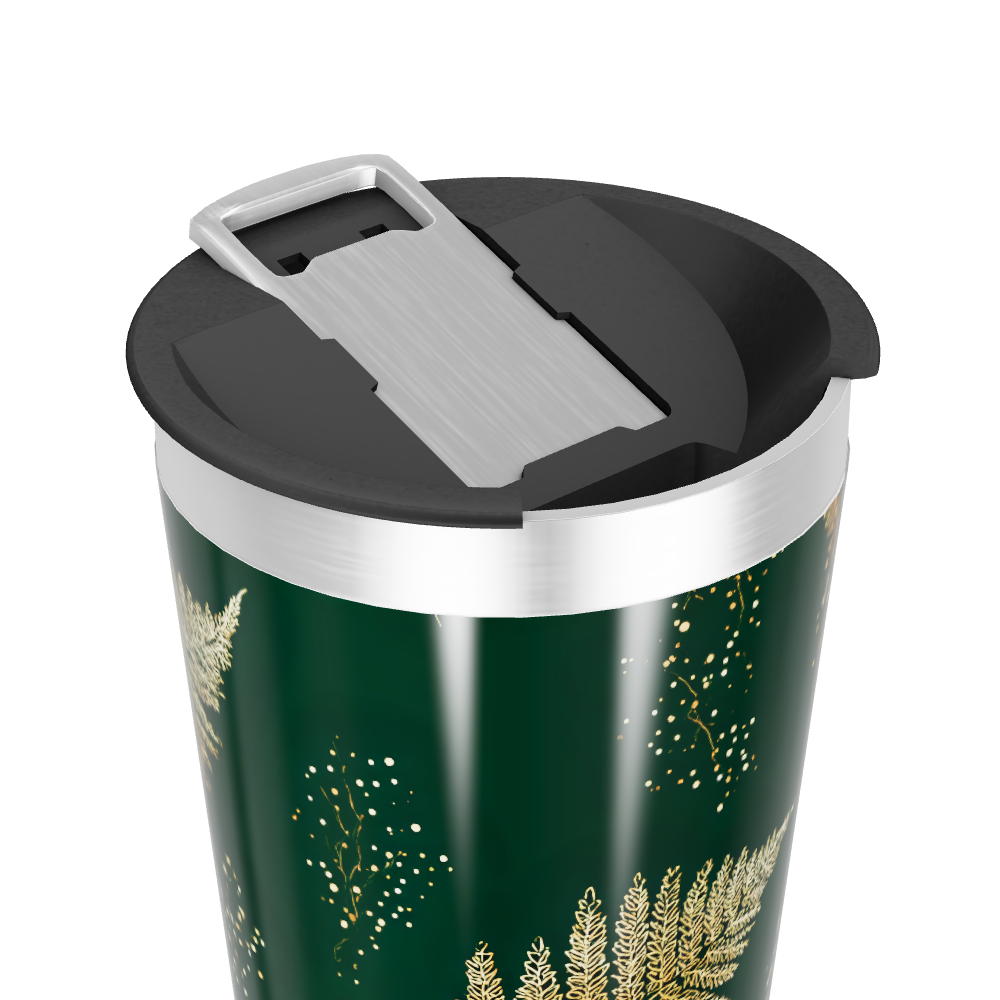 Copo Térmico - Folhas Douradas Verde