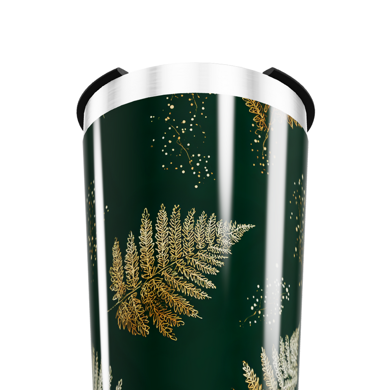 Copo Térmico - Folhas Douradas Verde