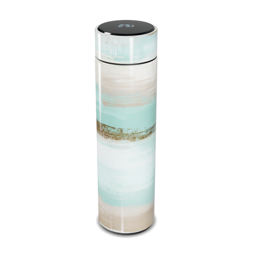 Garrafa Térmica Touch - Listras Verde e Bege