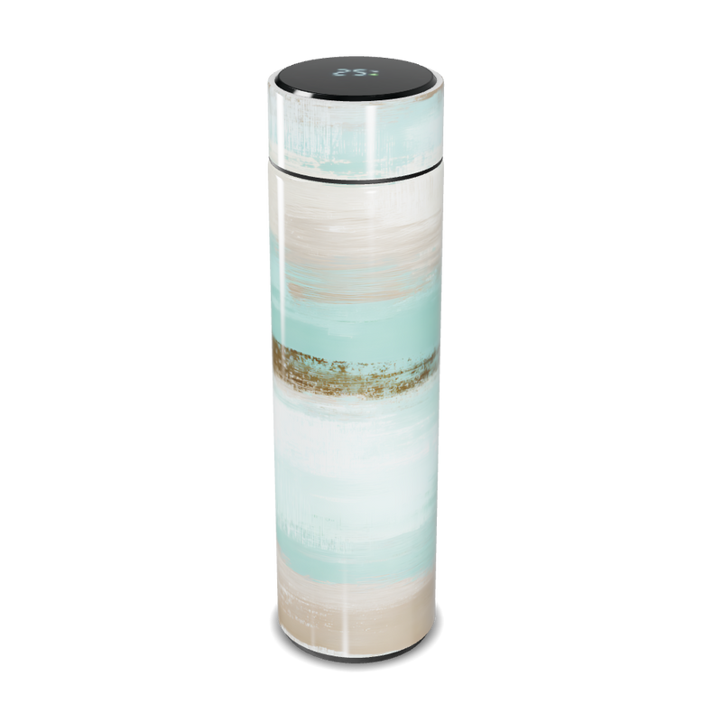 Garrafa Térmica Touch - Listras Verde e Bege