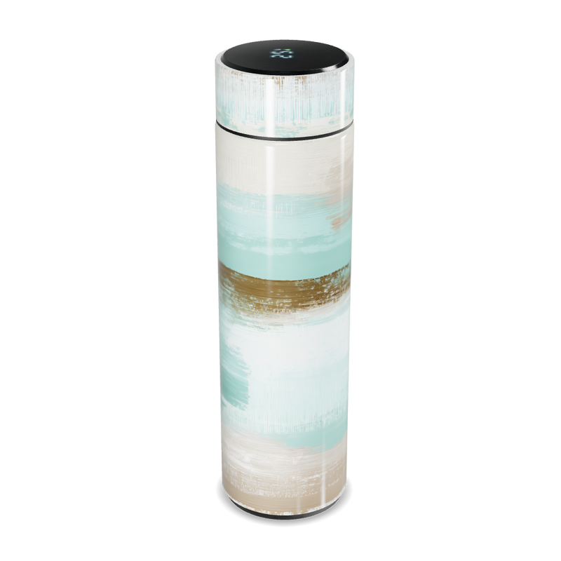 Garrafa Térmica Touch - Listras Verde e Bege