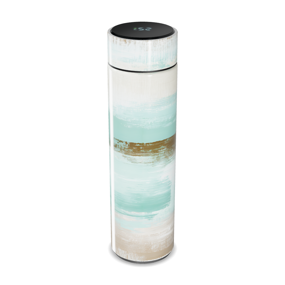 Garrafa Térmica Touch - Listras Verde e Bege