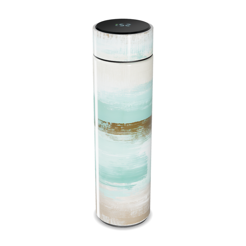 Garrafa Térmica Touch - Listras Verde e Bege