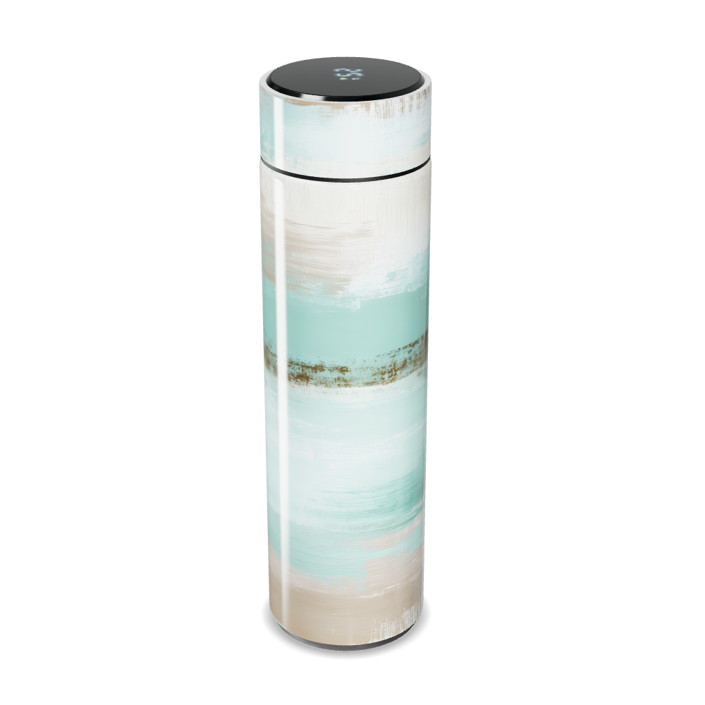 Garrafa Térmica Touch - Listras Verde e Bege